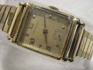 Vintage Gold Fd Large Antique Art Deco 19 Jewels Hamilton Mens Watch