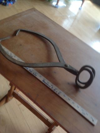 Vintage Ice Wood Log Railroad Ties Tongs Collectible Primitive Rustic Tool A 2