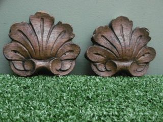 Pr 19thc Gothic Oak Carvings (2)