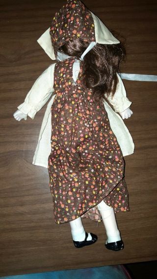 Vintage Rag Doll w Porcelain Ceramic Head Hands Feet Cotton Dress Apron Bonnet 2