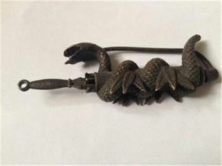 Chinese Old Statues Lock And Key Snake Ancient Chinese Old Bronze Collect