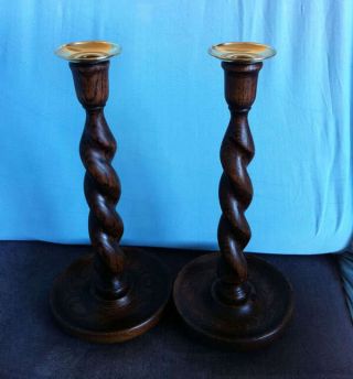 Pair (2) Polished Solid Brass Sconces For Wooden Candle Sticks Drip Catchers 3
