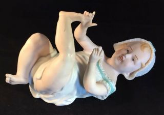 Piano Baby,  Vintage 7 1/2 " Bisque Porcelain By Andrea By Sadek,  Japan 7