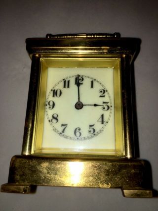 Antique Waterbury Alarm Clock Brass Glass Vintage Old 1891