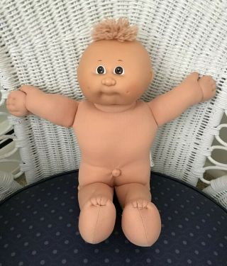Vintage Cabbage Patch Kid Cpk Doll 14” Baby 1985 Blonde Hair Brown Eyes