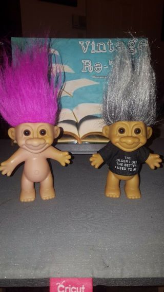 Set Of 2 Vintage RUSS Troll Dolls 2