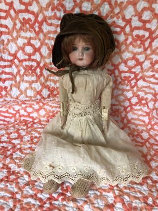 Antique Armand Marseille Leather Kid Doll German Bisque Baby 15”