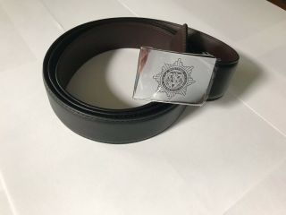 Scottisch Fire And Rescue Services - Leather Belt With Crest On The Buckle