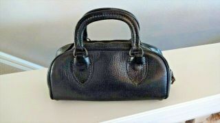 Antique,  Vintage Small Schell Doctors Bag Black Leather