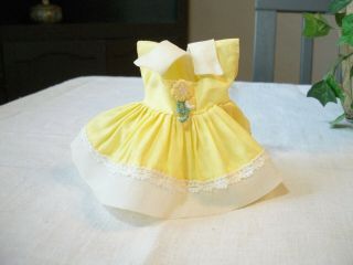 Vintage Vogue Ginny Yellow & White Dress With Flower Applique - Tagged