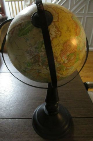 Vintage World Globe With Metal Base