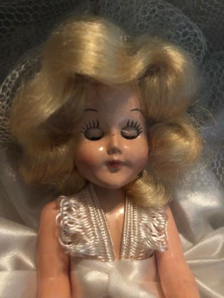 Vintage 7 1/2 " Virga Doll Bride Doll Manufactured By Beehler