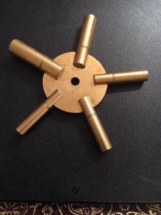 Clock Winding Bench Key Brass Sizes 3 - 5 - 7 - 9 - 11 Winder 5 Star