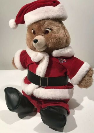 Teddy Ruxpin Vintage 1985 Talking Animated Bear In Santa Claus Suit