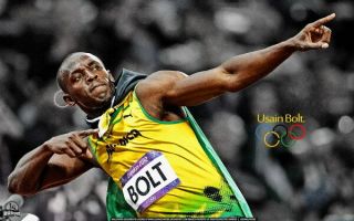 007 Usain Bolt - 100 M Running Olympic Game Champion 38 " X24 " Poster