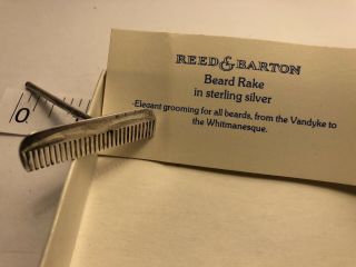 . 925 Sterling Reed And Barton Beard Mustache Comb 3