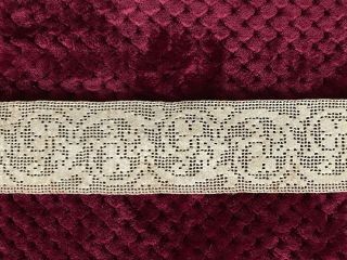 Antique French Crochet Lace Insertion 27.  5 ",  28 " By 2 1/2 "