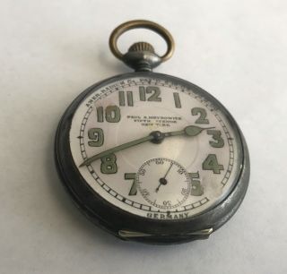 Paul.  A.  Meyrowitz Fith Ave.  York - Vintage - Junghans Germany Pocket Watch