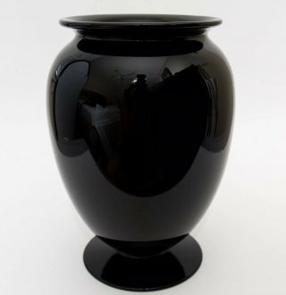 Antique Moser Bohemian Art Glass Black Purple Amethyst Handblown Glass Vase