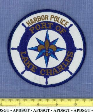 Port Of Lake Charles Harbor Police Louisiana Sheriff Police Patch Fleur - De - Lis
