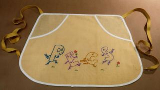 Vintage Cotton Hand Made Embroidered Peg Bag Apron