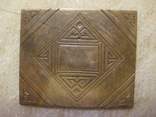 Antique French 1920s Art Deco Engraved Die Struck Brass Jewelry Finding/stamping