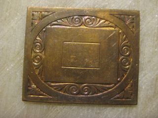Antique 1920s French Art Deco Engraved Die Struck Brass Jewelry Finding/stamping
