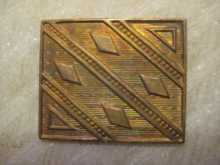 1920s Antique Art Deco French Die Struck Brass Jewelry Finding/stamping