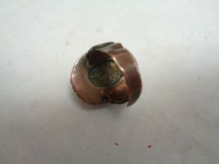 Antique Chinese Molded Blue Stone Gold or Copper Ornate Band Ring adjustable 4