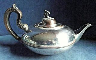 Antique Large 12 " Georgian Sheffield Silver Plate Bulbous Teapot C1800