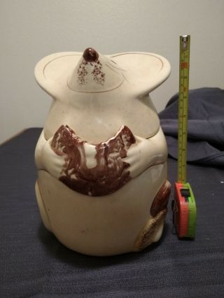 Antique Pottery Cookie Jar Mouse Rare Vintage