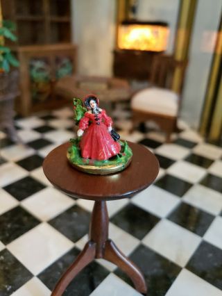 Dollhouse Miniature Artisan Vintage Lady Figurine On Button Kay Lewis?