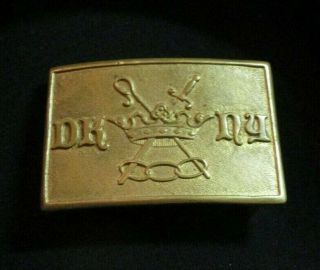 Odd Fellows Vintage Solid Brass Belt Buckle Dk Ny
