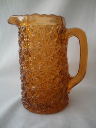 Antique Davidson Amber Glass Milk Jug Hobnail/button/daisy Lion Mark Circa1880