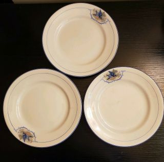 Antique W.  S.  George Derwood Blue Bird Pattern 8.  25 " Dinner Plate Marked 941c