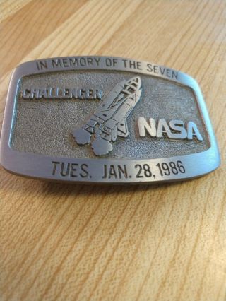 Vintage Nasa Belt Buckle 1986 Space Shuttle Challenger