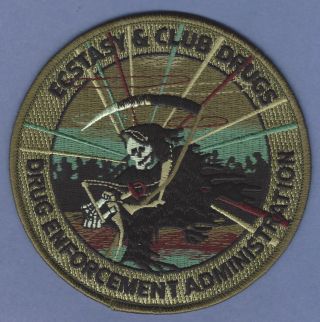 Dea Drug Enforcement Administration Ecstacy & Club Drugs Unit Police Patch Green