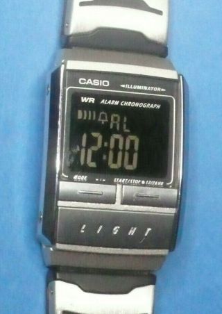CASIO A200 Illuminator Inverse LCD Watch Chronograph Runs - Partial Band 4