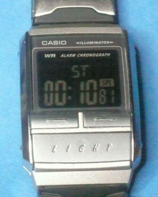CASIO A200 Illuminator Inverse LCD Watch Chronograph Runs - Partial Band 7