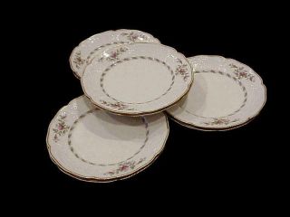Set Of 8 Antique Rosenthal Sanssouci Rose Ivory Gold Trim 10 1/8 " Dinner Plates