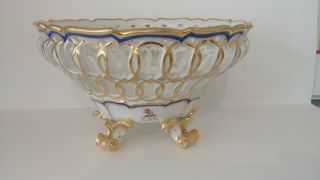 Antique Old Paris Reticulated Footed Bowl Gorgeous