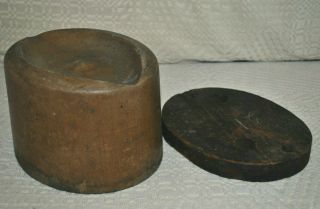 21 1/2 Inch Vintage Wooden Hat Block,  Hamburg Style With Wooden Base