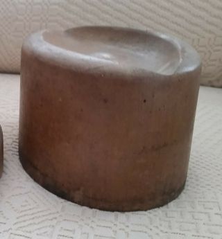 21 1/2 inch vintage wooden hat block,  Hamburg style with wooden base 3
