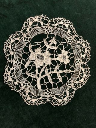 Special Antique Hand Made Needle Lace Doily