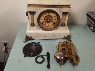 Antique Seth Thomas Mantle Clock For Repair Restoration Parts Gong