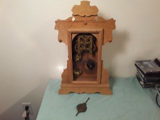 Antique Oak Haven Kitchen Clock For Repair Restoration Parts Chime Pendulum