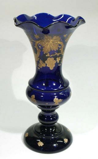 Victorian Antique Bristol Blue Glass Vase.