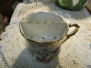 Antique Made in Germany High Relief Roses Shaving Mug with Heavy Gold Trim 2
