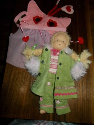 Kathe Kruse Germany Vintagel Doll Blonde Blue Eyes Soft Cloth 10 "