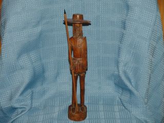 Vintage Don Quixote Wood Carving Signed Ruela